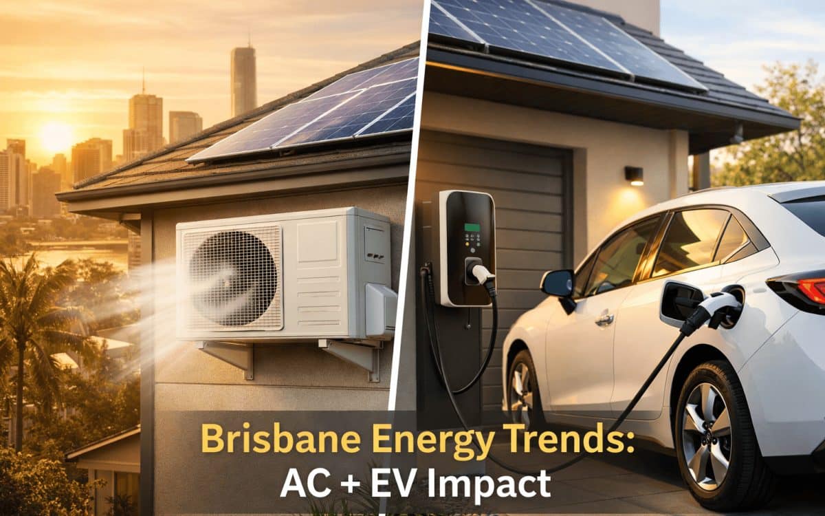 Electricity usage in Brisbane homes trends with air conditioning and EV charging