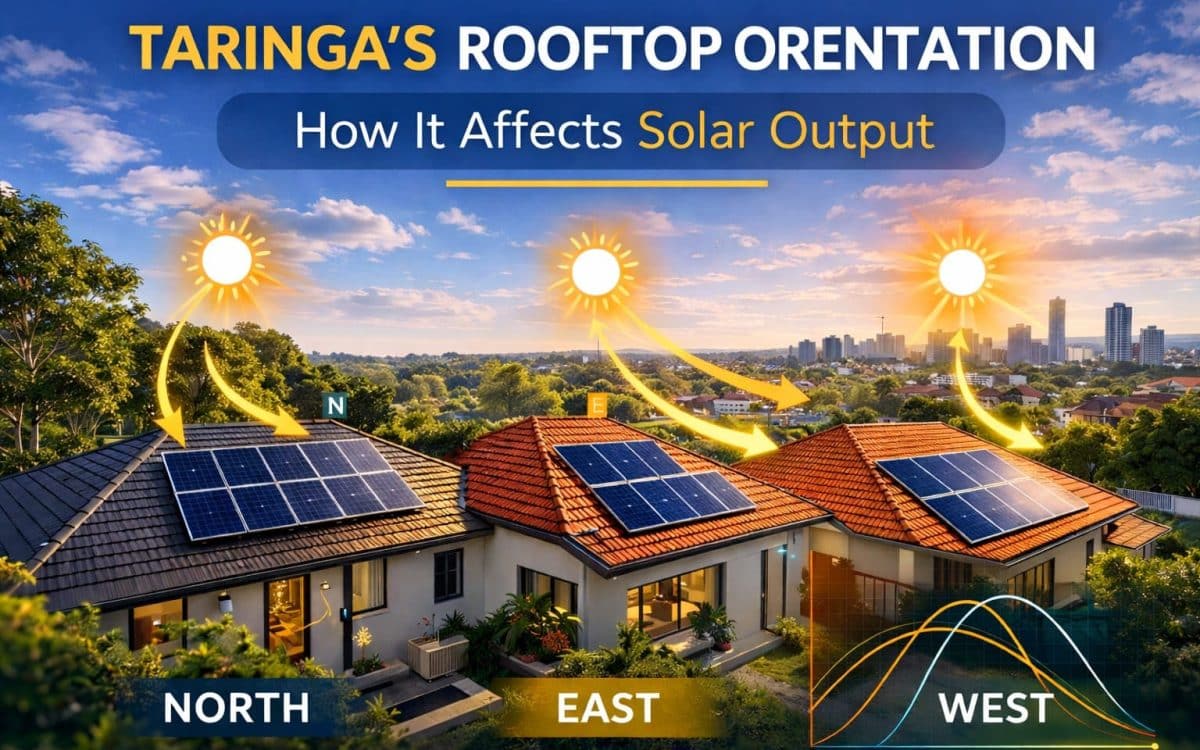 solar Taringa rooftop orientation north vs east west solar panel direction